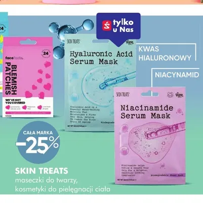 Maseczki do twarzy i kosmetyki do pielęgnacji ciała Skin Treats promocja w Super-Pharm