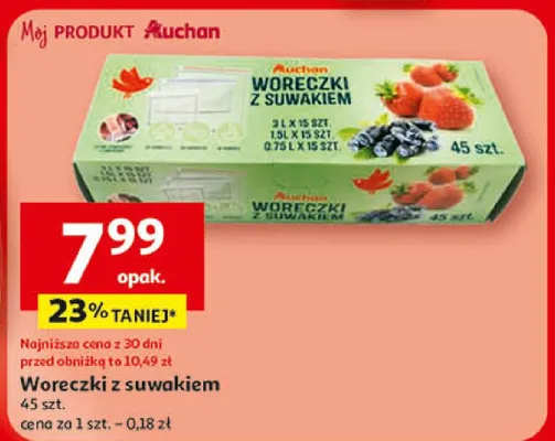 Woreczki z suwakiem promocja w Auchan