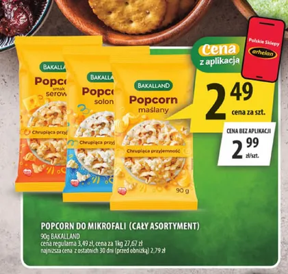 Popcorn do mikrofali o smaku serowym Bakalland promocja w Arhelan
