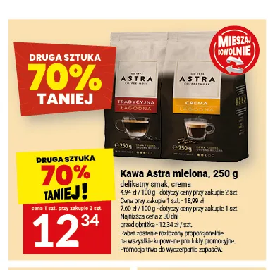 Kawa mielona Astra Tradycyjna Łagodna promocja w Twój Market