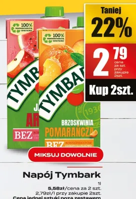 Napój Tymbark różne rodzaje promocja w Supeco