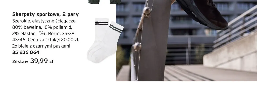 Skarpety sportowe 2-pak promocja w Tchibo