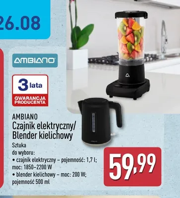 Czajnik elektryczny Ambiano 1,7 l promocja w Aldi