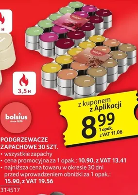 Podgrzewacze zapachowe 30 szt. Bolsius promocja w Selgros