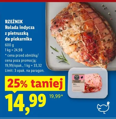Rolada indycza z pietruszką do piekarnika promocja w Lidl