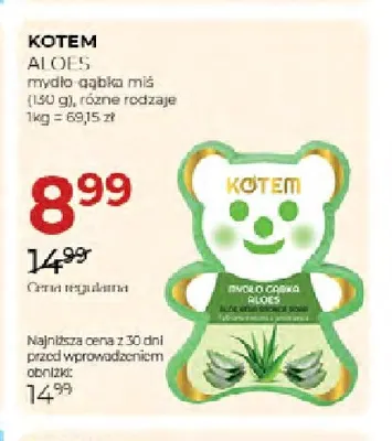Mydło gąbka miś Kotem Aloes promocja w Drogerie Jawa