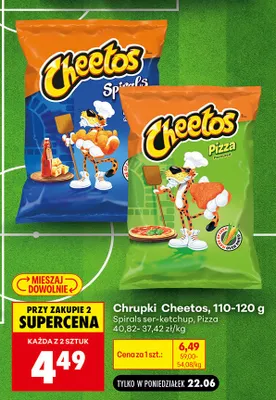 Chrupki Cheetos Spirals ser-ketchup promocja w Biedronka