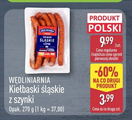 Kiełbaski śląskie z szynki Wędliniarnia promocja w Aldi