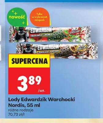 Lody Edwardzik truskawka i limonka Nordis promocja w Biedronka
