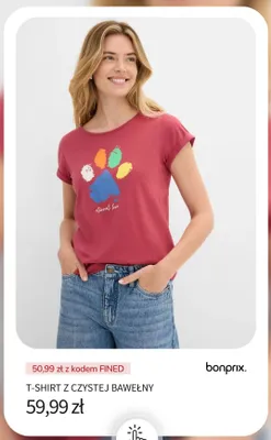 T-shirt z czystej bawełny Bonprix promocja w bonprix