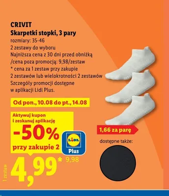 Skarpetki stopki Crivit 3-pak promocja w Lidl