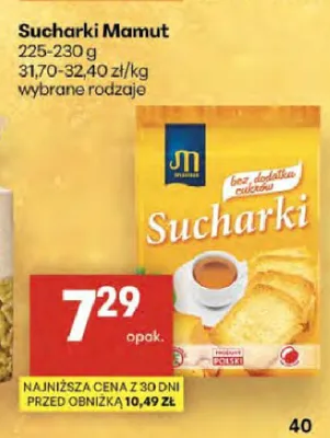 Sucharki Mamut bez dodatku cukrów promocja w Delikatesy Centrum