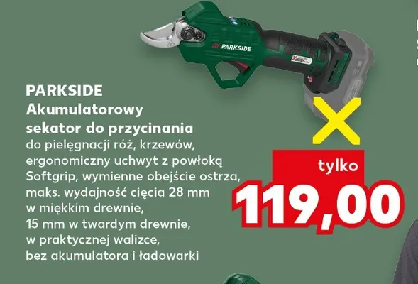 Akumulatorowy sekator do przycinania Parkside promocja w Kaufland