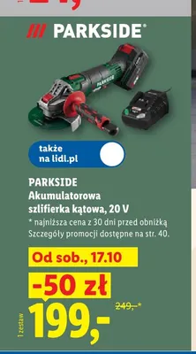 Akumulatorowa szlifierka kątowa Parkside promocja w Lidl