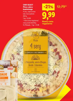 Pizza z pieca kamiennego 4 sery Chef Select promocja w Lidl
