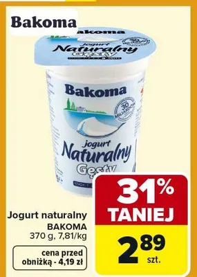 Jogurt naturalny gęsty promocja w Carrefour Market