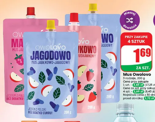 Mus Owolovo jabłkowo-jagodowy promocja w Dino