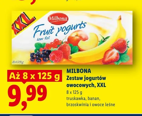 Zestaw jogurtów owocowych Milbona XXL 8-pak promocja w Lidl