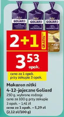 Makaron nitki 4-12-jajeczne Goliard promocja w Auchan