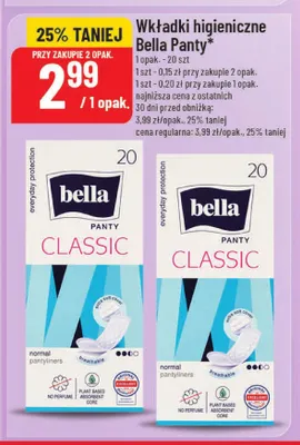 Wkładki higieniczne Bella Panty Classic promocja w POLOmarket