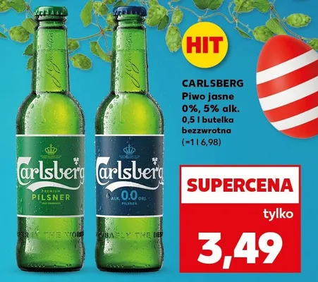Piwo Carlsberg Pilsner jasne 0% lub 5% alk. bezwrotna promocja w Kaufland