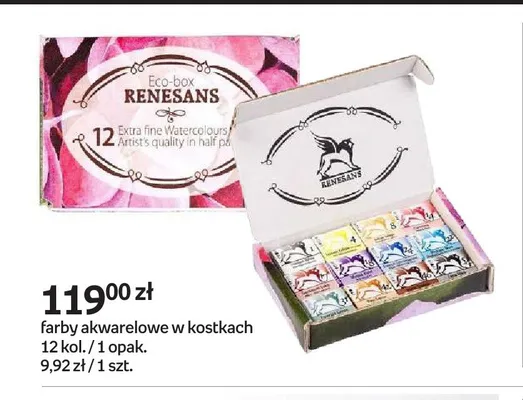 Farby akwarelowe w kostkach Renesans Eco-box promocja w Empik