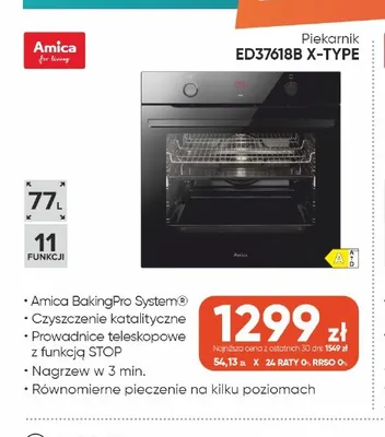 Piekarnik Amica ED37618B X-TYPE promocja w Max Elektro