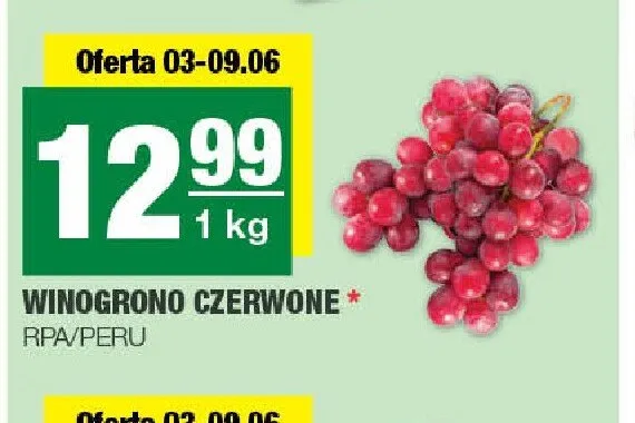Winogrono czerwone RPA/Peru promocja w SPAR