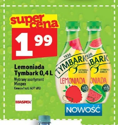 Lemoniada Tymbark Cytryna Arbuz promocja w TOPAZ