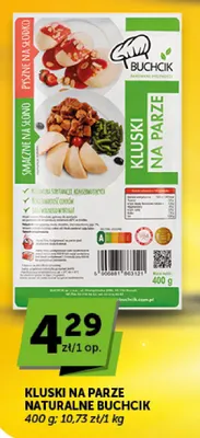 Kluski na parze naturalne Buchcik promocja w Groszek