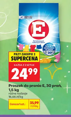Proszek do prania E 30 prań promocja w Biedronka