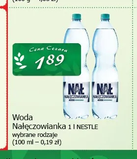 Woda niegazowana Nałęczowianka promocja w CEZAR Delikatesy
