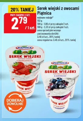 Serek wiejski z jagodami Piątnica serek wiejski promocja w POLOmarket