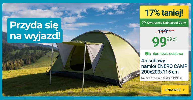 Namiot 4-osobowy Enero Camp promocja w ERLI