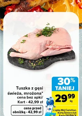 Tuszka z gęsi mrożona promocja w Carrefour Market