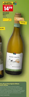 Wino białe wytrawne Hans Greyl Sauvignon Blanc promocja w Biedronka