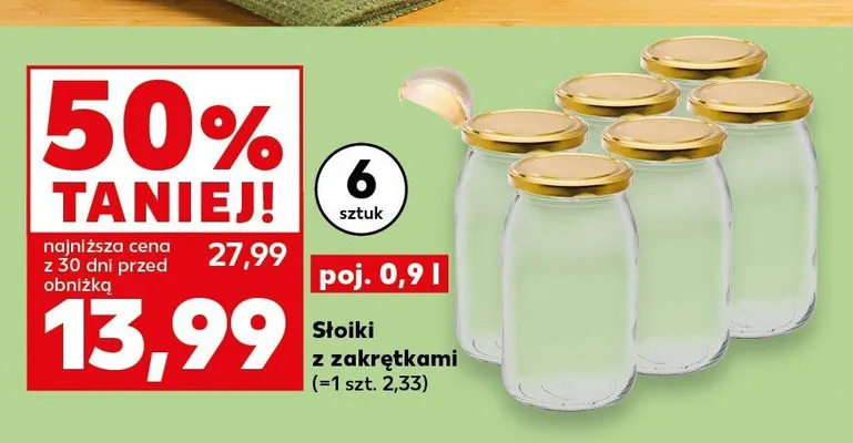 Słoiki z zakrętkami 6-pak 0,9 l promocja w Kaufland