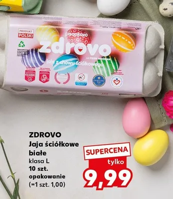 Jaja ściółkowe białe klasa L promocja w Kaufland