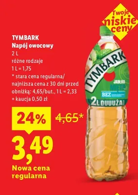 Napój owocowy Tymbark promocja w Lidl