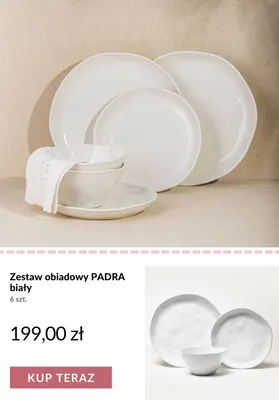 Zestaw obiadowy PADRA biały promocja w Homla
