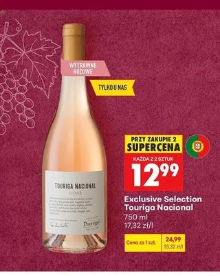 Wino wytrawne różowe Exclusive Selection Touriga Nacional promocja w Biedronka