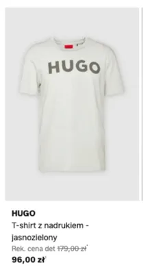 T-shirt z nadrukiem HUGO jasnozielony promocja w Lounge by Zalando