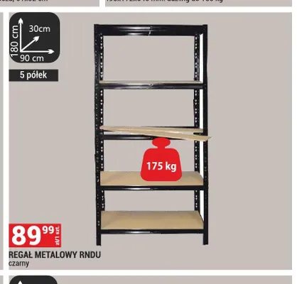 Regał metalowy RNDU czarny promocja w Merkury Market
