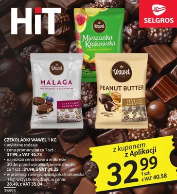 Czekoladki Wawel 1kg promocja w Selgros