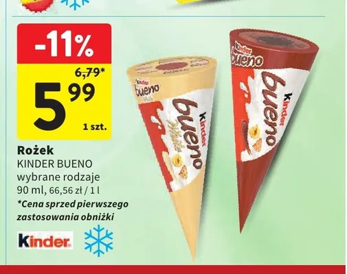 Lody rożek Kinder Bueno Classic promocja w Intermarche