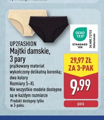 Majtki damskie UP2FASHION 3-pak promocja w Aldi