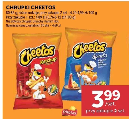 Chrupki Cheetos różne rodzaje promocja w Stokrotka