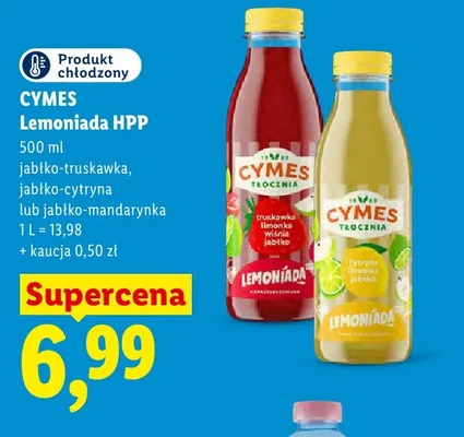 Lemoniada Cymes HPP jabłko-truskawka promocja w Lidl