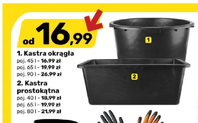 Kastra prostokątna budowlana 40 l promocja w Bricomarche