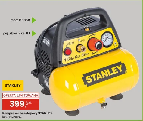 Kompresor bezolejowy 6l promocja w Leroy Merlin
